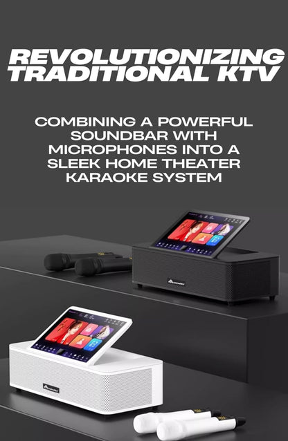 2026 KV-S6 All-in-One Complete Soundbar System with 2 Wireless Microphones